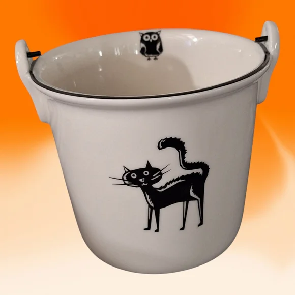 🍊Halloween Ceramic Bucket with Black Cat Design - Picture 2 of 4